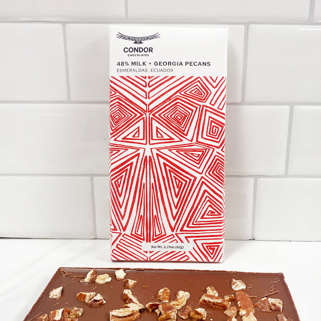 Milk Chocolate Bar, 48% + GA Pecans - Condor