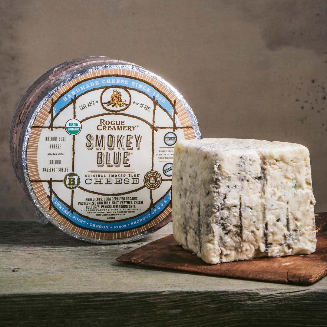Smokey Blue Cheese brick with packaging