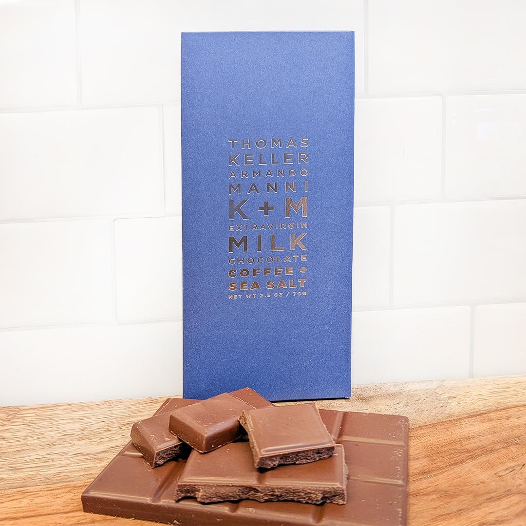 K + M Coffee Sea Salt Milk Chocolate Bar