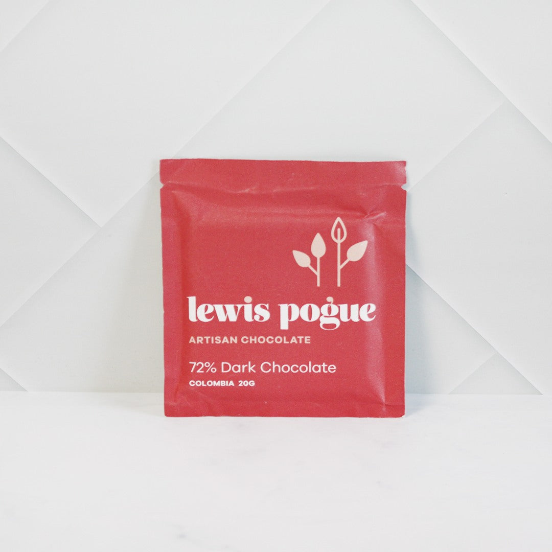 72% Dark Choc Bar 20 gr - Lewis Pogue