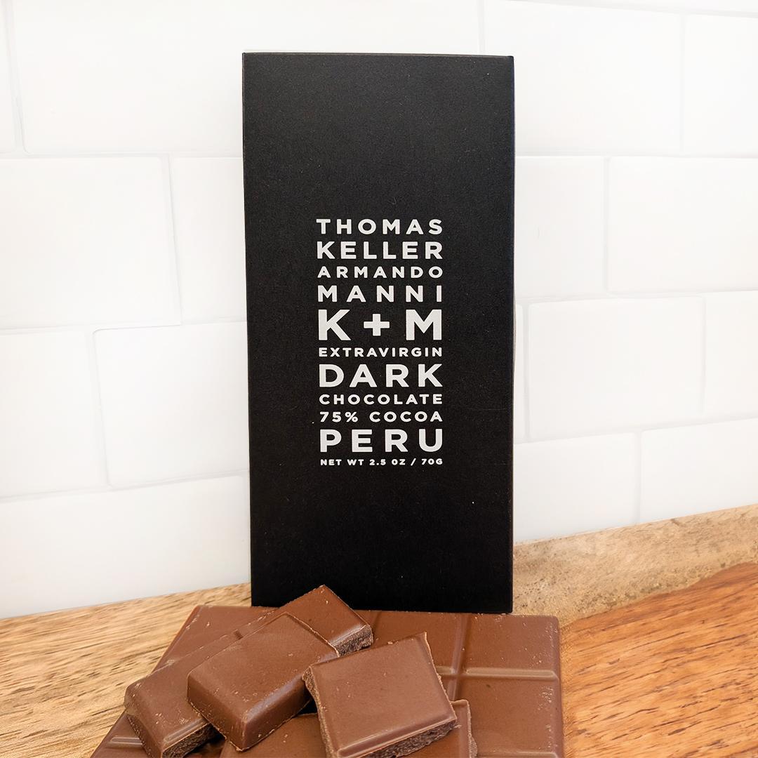 K + M Extra Virgin Peru Dark Chocolate Bar 2.5oz
